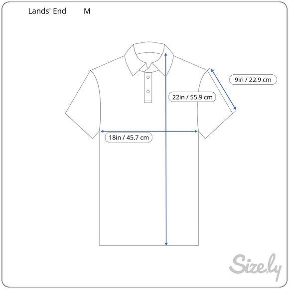 Lands End Kids Blue Polo Shirt M 10-12 Short Sleeve Cotton Classic Fit - Picture 2 of 6